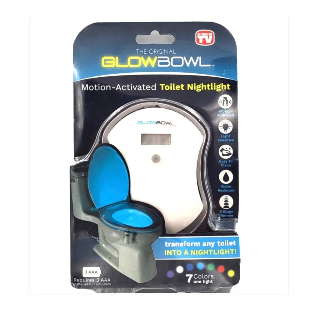 Glowbowl Motion Sensor LED Toilet Night Light Color Changing Bathroom Bowl Light